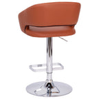 Modern Upholstered Adjustable-Height Barstool with Rounded Back