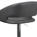 Modern Upholstered Adjustable-Height Barstool with Rounded Back
