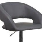 Modern Upholstered Adjustable-Height Barstool with Rounded Back