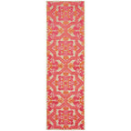 Vista Home Capri Mixed Pile Pink/Orange Floral Indoor- Outdoor Rug.