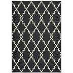Vista Home Malta Lattice Black/ Off-White Indoor Outdoor Area Rug.
