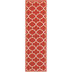 Vista Home Martinique Off-White/Brick Red Lattice Indoor/Outdoor Rug.