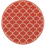 Vista Home Martinique Off-White/Brick Red Lattice Indoor/Outdoor Rug.