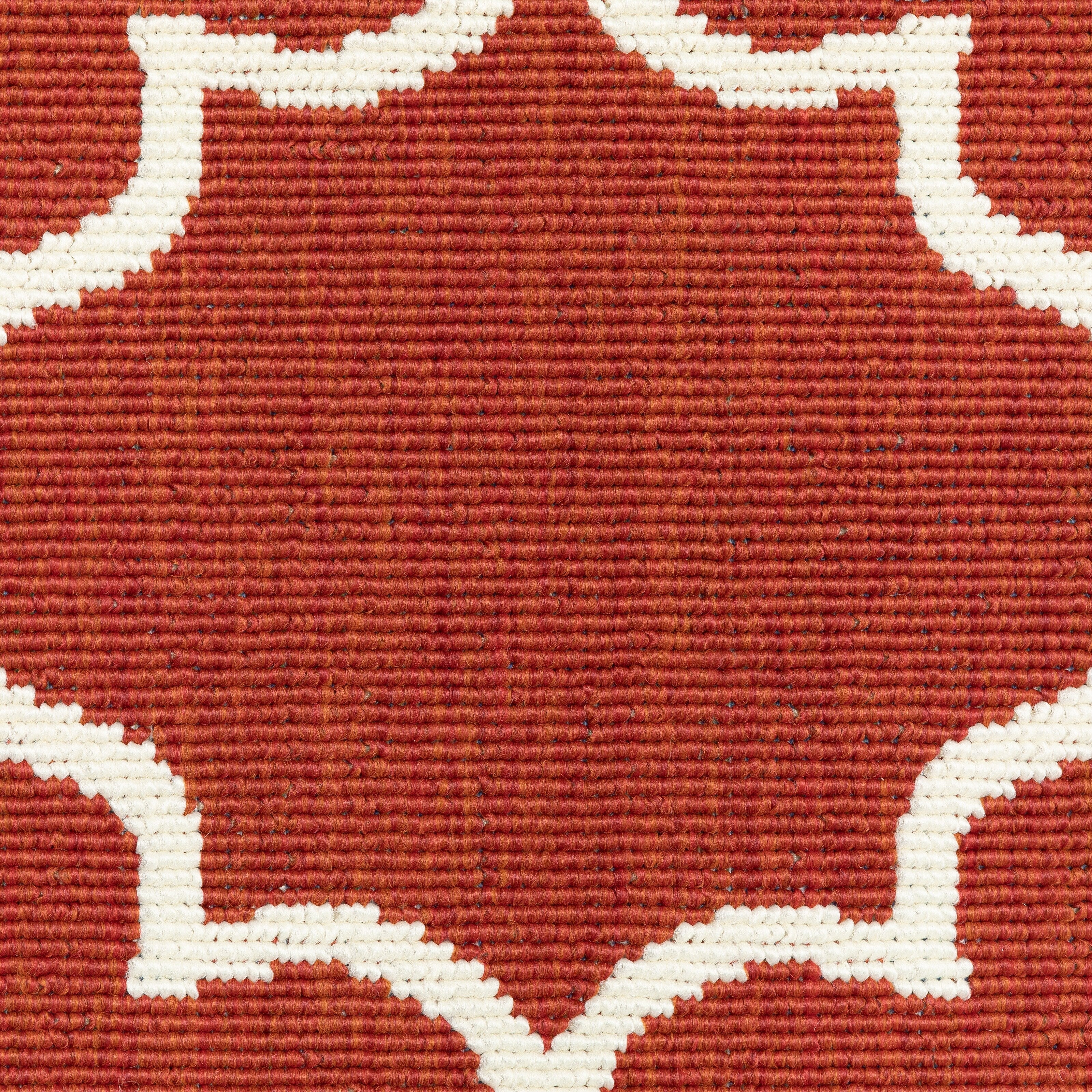 Vista Home Martinique Off-White/Brick Red Lattice Indoor/Outdoor Rug.