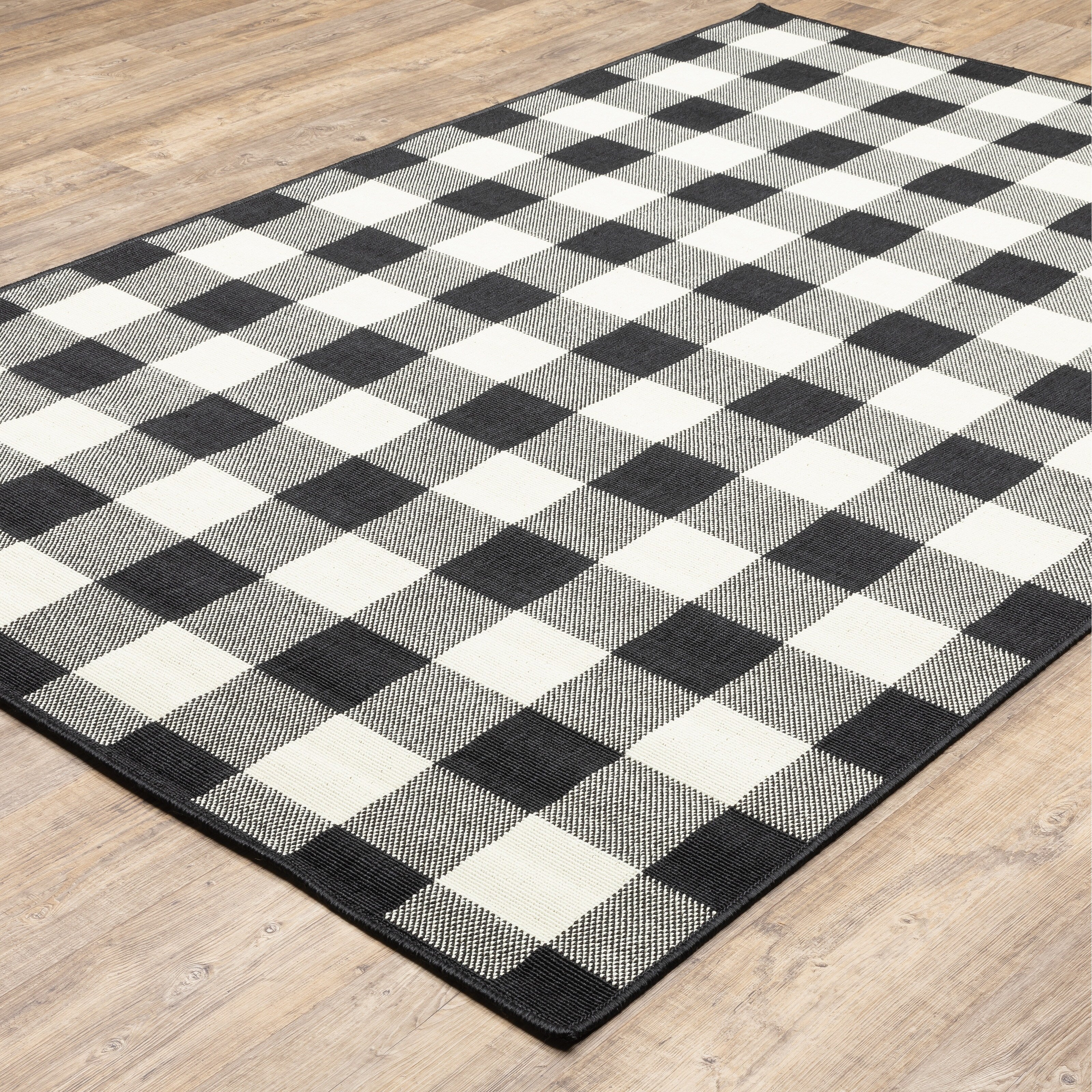 Vista Home Malta Gingham Check Indoor/Outdoor Area Rug