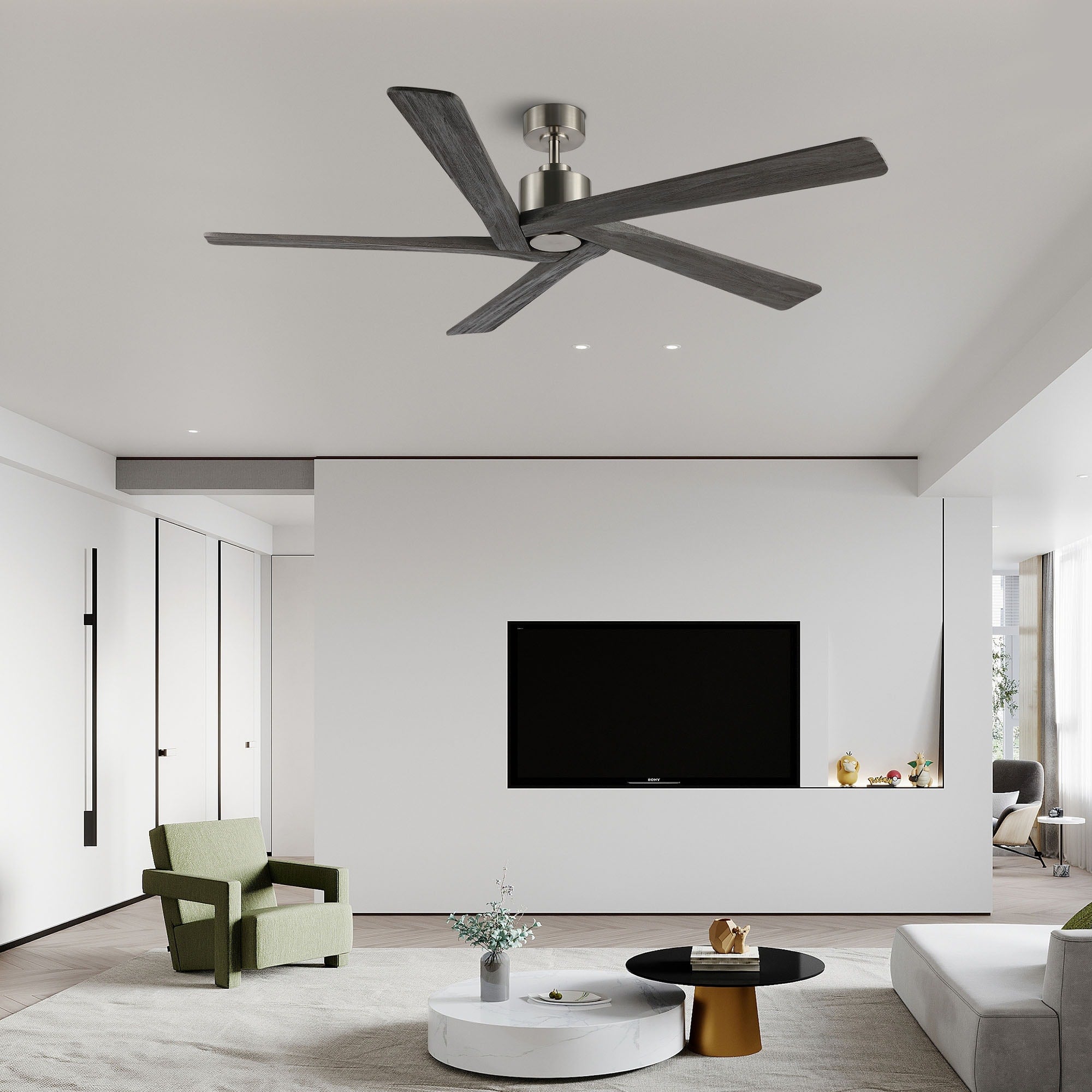 WINGBO 54 Inch DC Motor Indoor Ceiling Fan without Lights - N/A