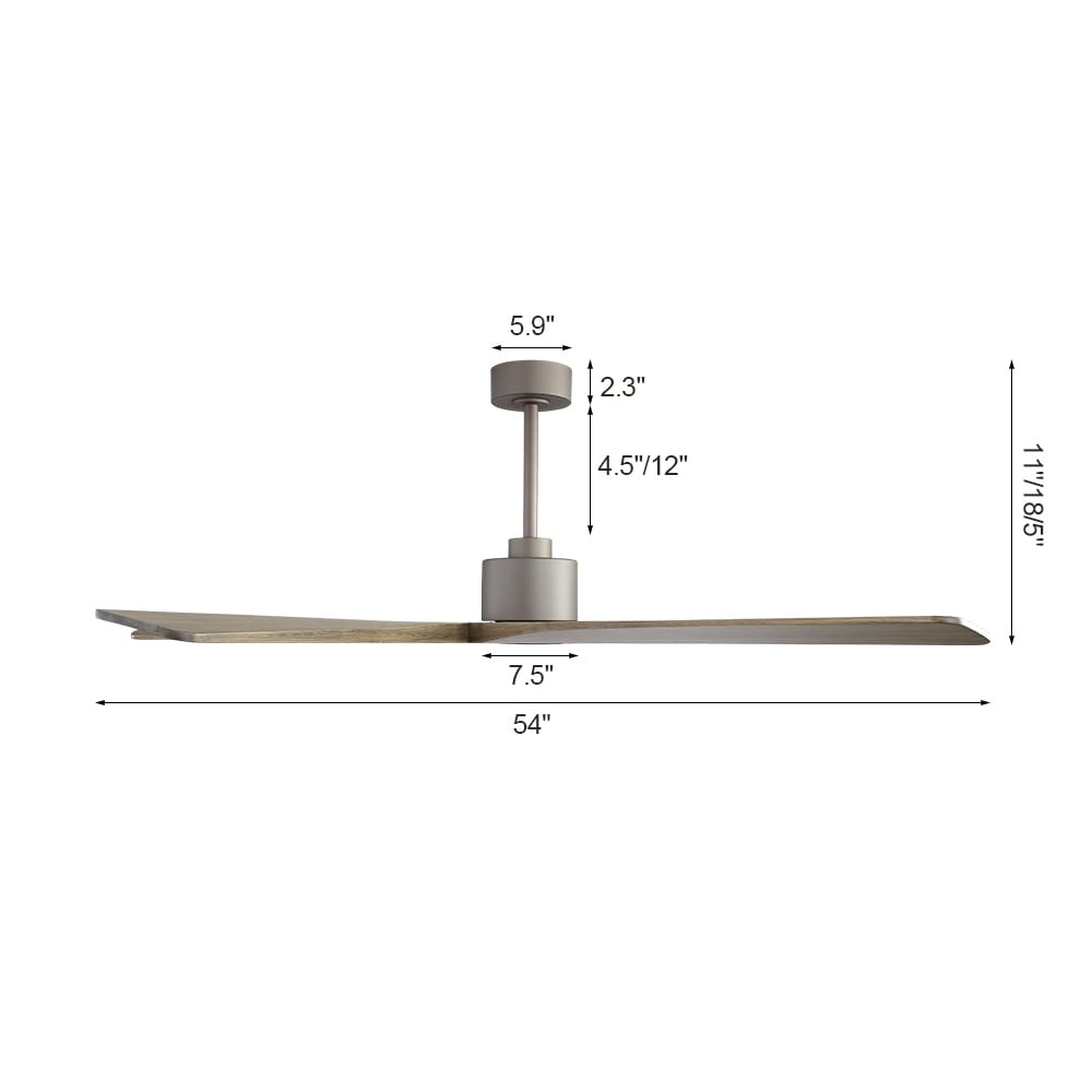 WINGBO 54 Inch DC Motor Indoor Ceiling Fan without Lights - N/A
