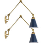 WINGBO Industrial Swing Arm Wall Sconce with Metal Shade,2-Pack...