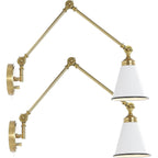 WINGBO Industrial Swing Arm Wall Sconce with Metal Shade,2-Pack...