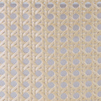 WINGBO Modern 3-Light Flush Mount Ceiling Light Fixture with Rattan & Fabric Double Drum Shade