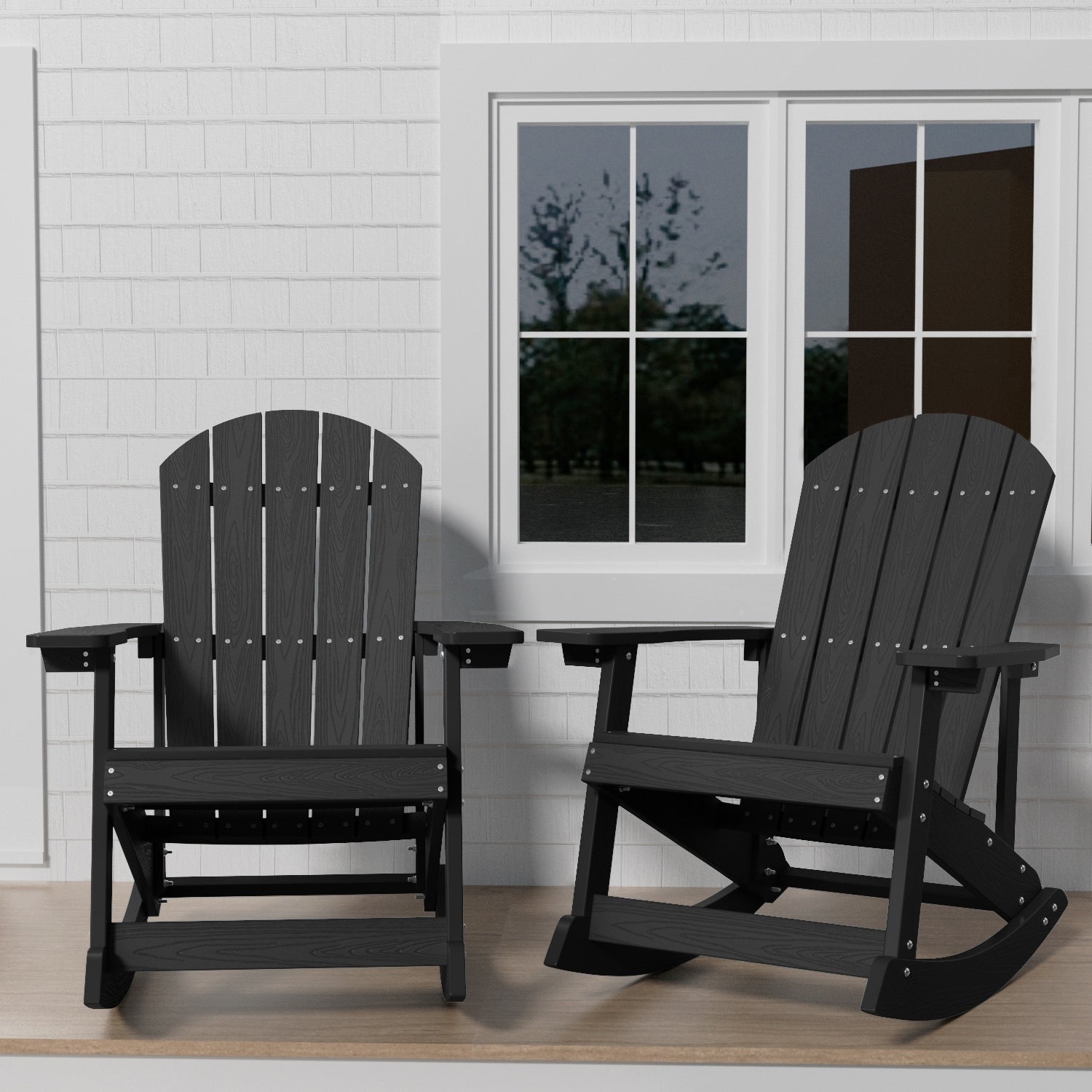 WINSOON All Weather Outdoor Rocking Chair, Set of 2