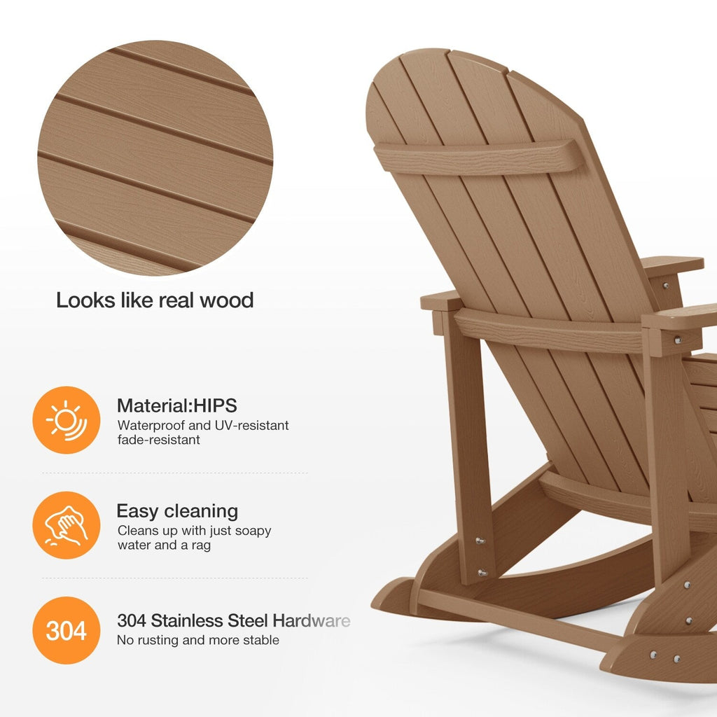 WINSOON All Weather Outdoor Rocking Chair, Set of 2