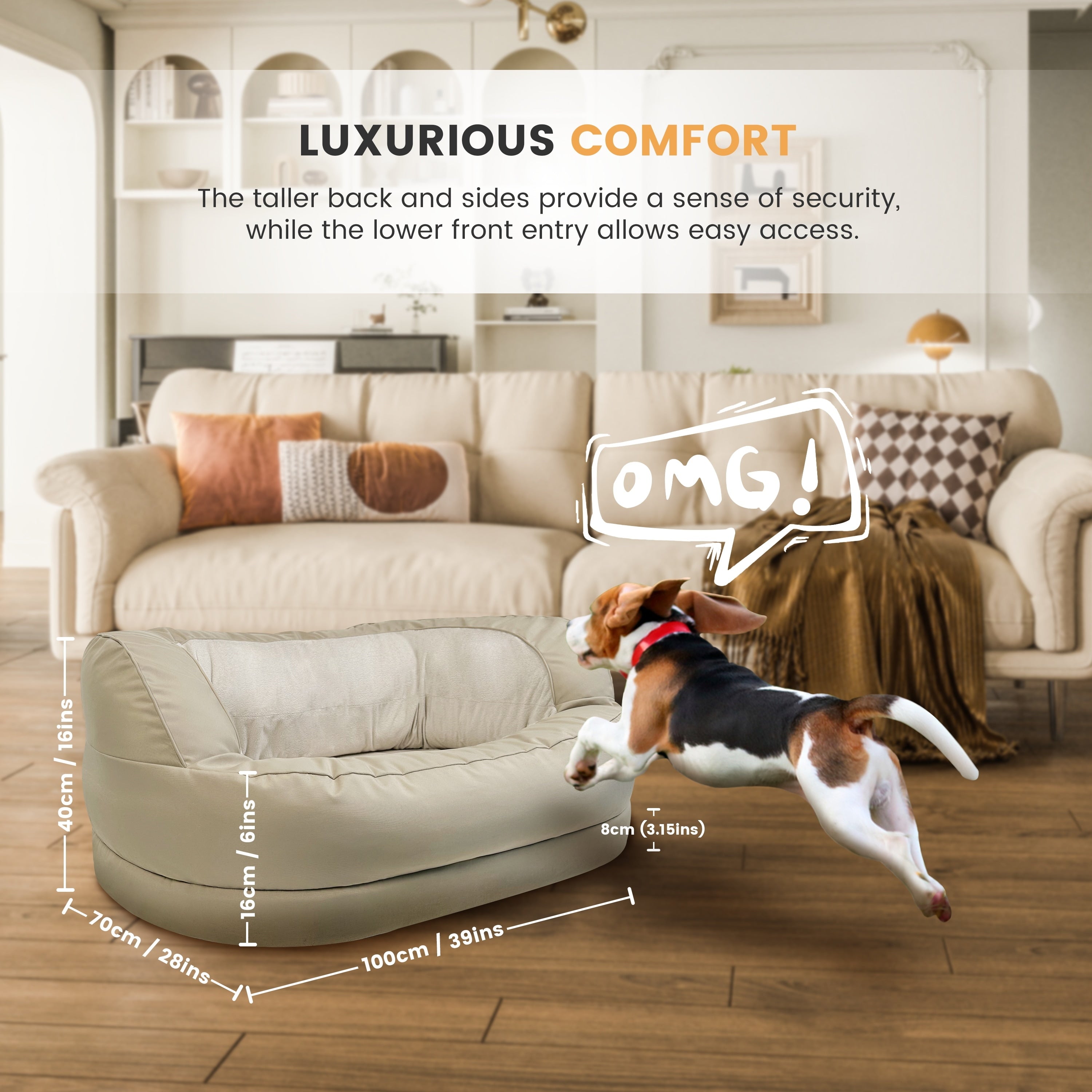 WOWMAX Waterproof Orthopedic Foam Dog Bed for Large Dogs dog couche