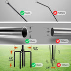 WaLensee 9.4 FT String Light Poles with Hook for Hanging String Lights for Garden Party Patio Christmas Wedding