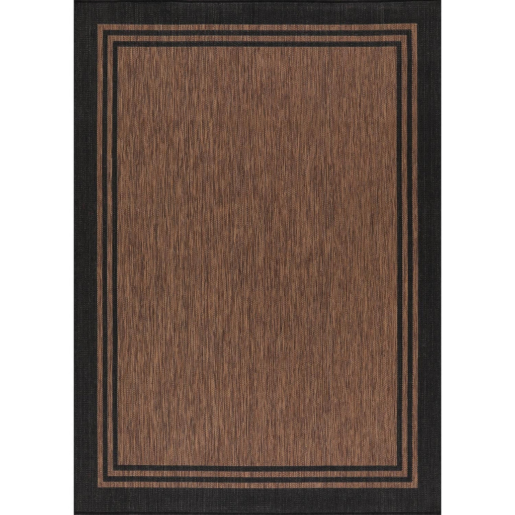 Washable Bordered Indoor Outdoor Rug for Patio, Deck, Porch