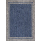 Washable Bordered Indoor Outdoor Rug for Patio, Deck, Porch