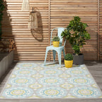 Waverly Sun N' Shade Indoor Outdoor Boho Medallion Area Rug