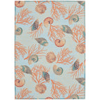 Waverly Sun & Shade Shore Thing Tropical Sea Shell Floral Indoor Outdoor Area Rug