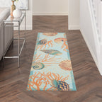 Waverly Sun & Shade Shore Thing Tropical Sea Shell Floral Indoor Outdoor Area Rug