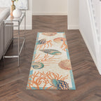 Waverly Sun & Shade Shore Thing Tropical Sea Shell Floral Indoor Outdoor Area Rug