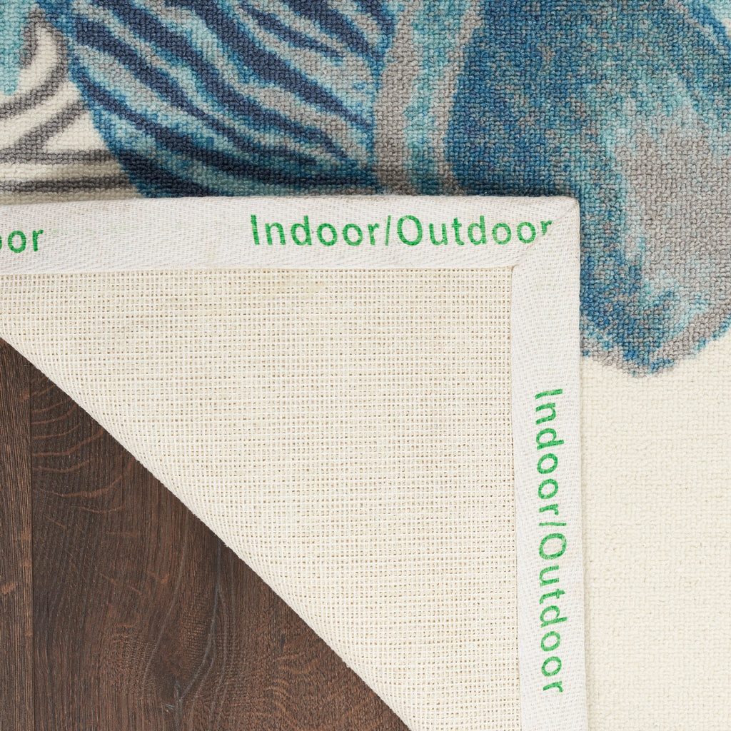 Waverly Sun & Shade Shore Thing Tropical Sea Shell Floral Indoor Outdoor Area Rug