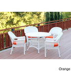 5-piece White Resin Wicker Dining Set