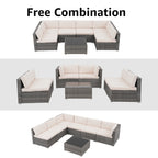 Wicker/ Steel 7-piece Outdoor Cushioned Sectional Sofa Set