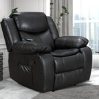 Wide Seat Durable Leather Massage and Heat Recliner
