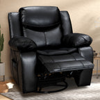 Wide Seat Durable Leather Massage and Heat Recliner