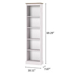 Wood Bookcase Tall Narrow Corona Collection | Furniture Dash