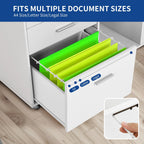 Wood File Cabinet with Charging Station Mobile Lateral Filing Cabinet Lockable Fits A4 Letter Legal Size Files