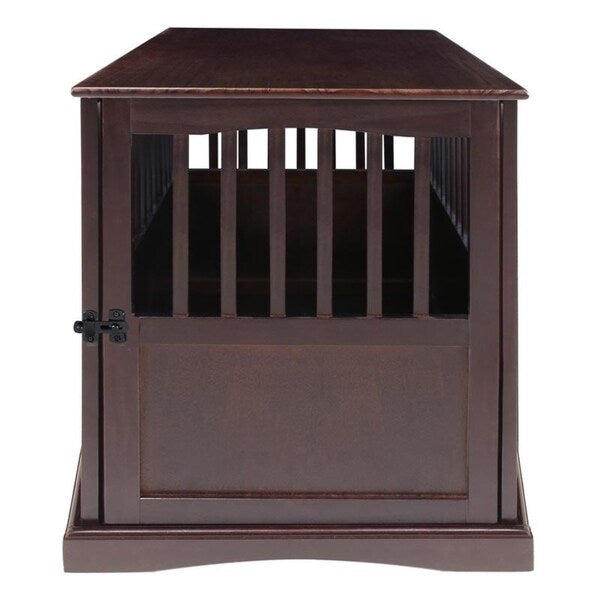 Wooden Pet Crate End Table with Lockable Door