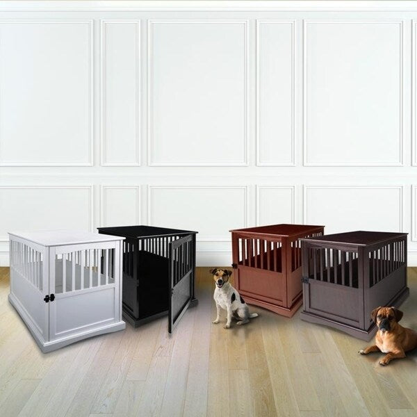 Wooden Pet Crate End Table with Lockable Door