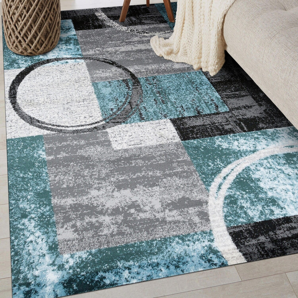 World Rug Gallery Abstract Polypropylene Machine-Made Circle Area Rug