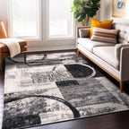 World Rug Gallery Abstract Polypropylene Machine-Made Circle Area Rug