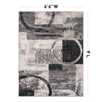 World Rug Gallery Abstract Polypropylene Machine-Made Circle Area Rug