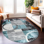 World Rug Gallery Abstract Polypropylene Machine-Made Circle Area Rug