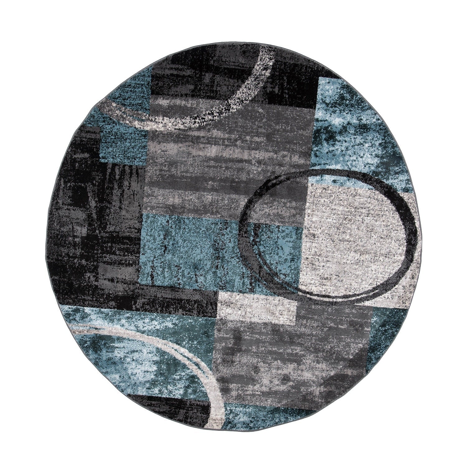World Rug Gallery Abstract Polypropylene Machine-Made Circle Area Rug