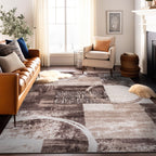 World Rug Gallery Abstract Polypropylene Machine-Made Circle Area Rug