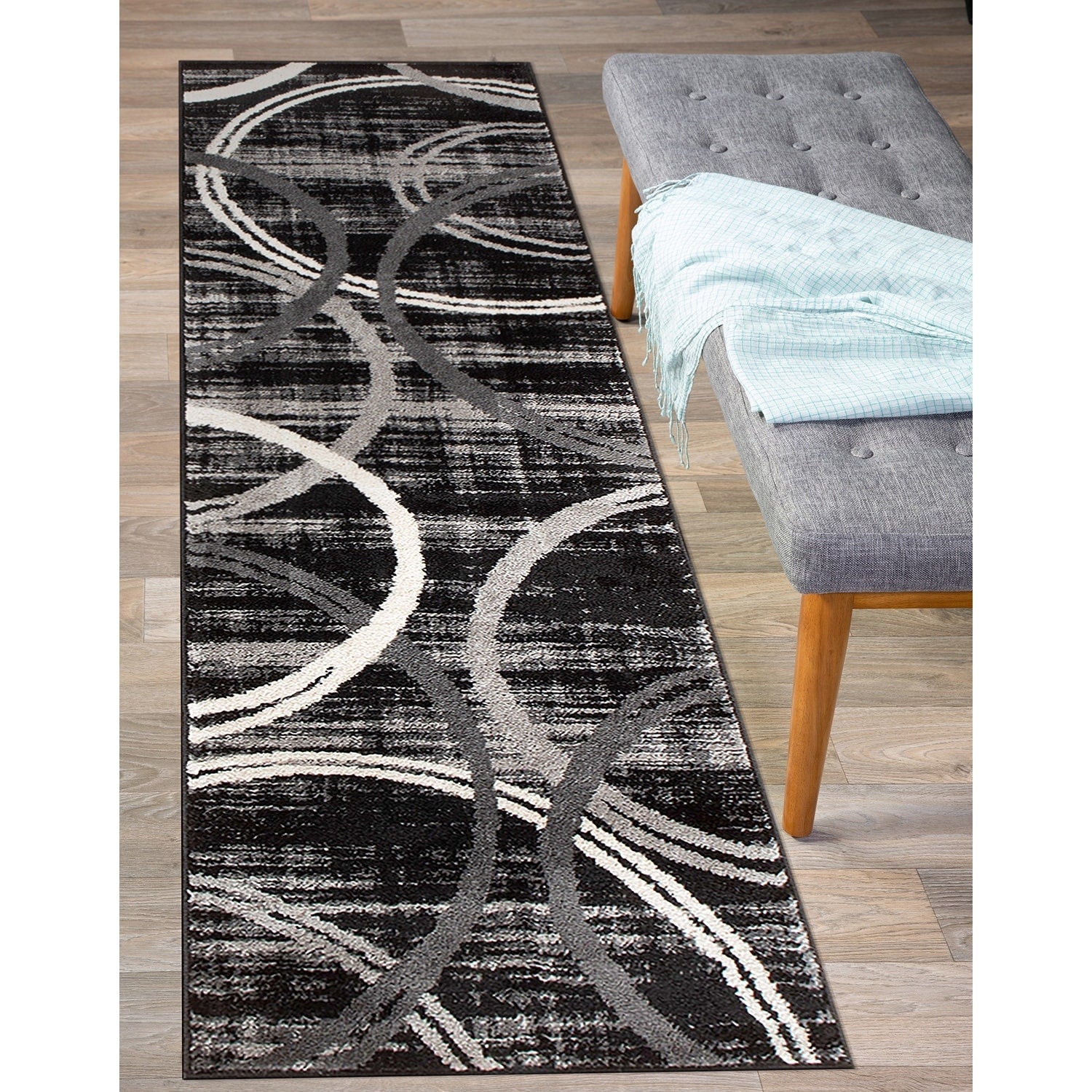 World Rug Gallery Contemporary Abstract Circles Design Area Rug