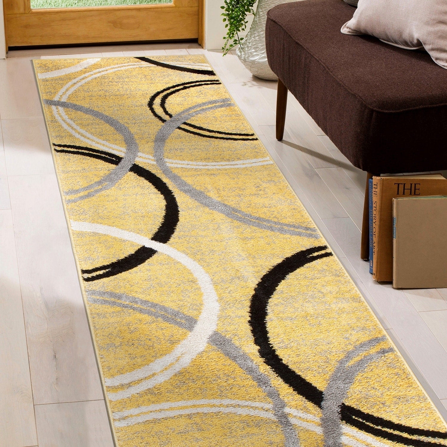 World Rug Gallery Contemporary Abstract Circles Design Area Rug