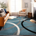 World Rug Gallery Contemporary Abstract Circles Design Area Rug