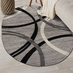 World Rug Gallery Contemporary Abstract Circles Design Area Rug