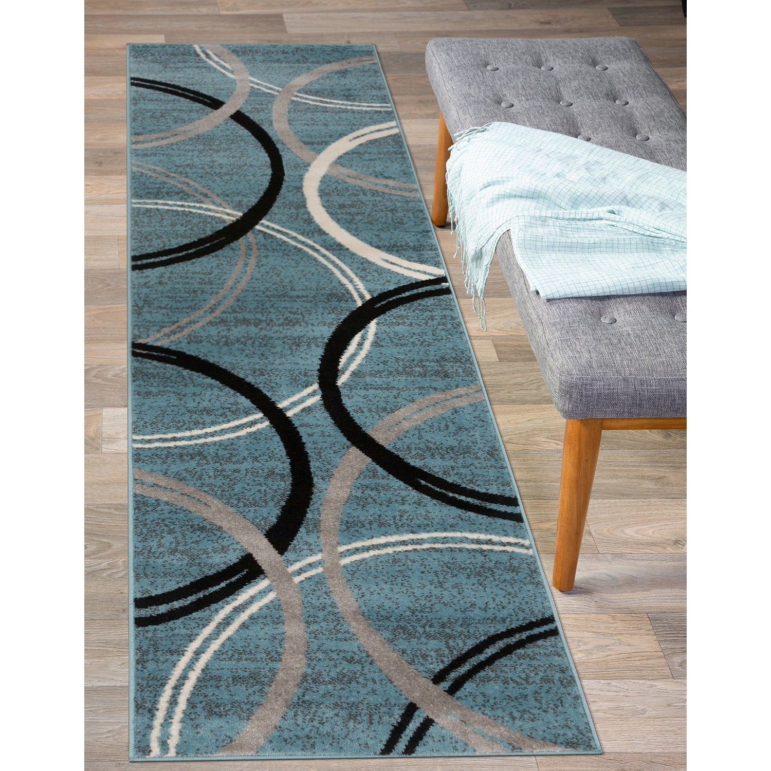 World Rug Gallery Contemporary Abstract Circles Design Area Rug