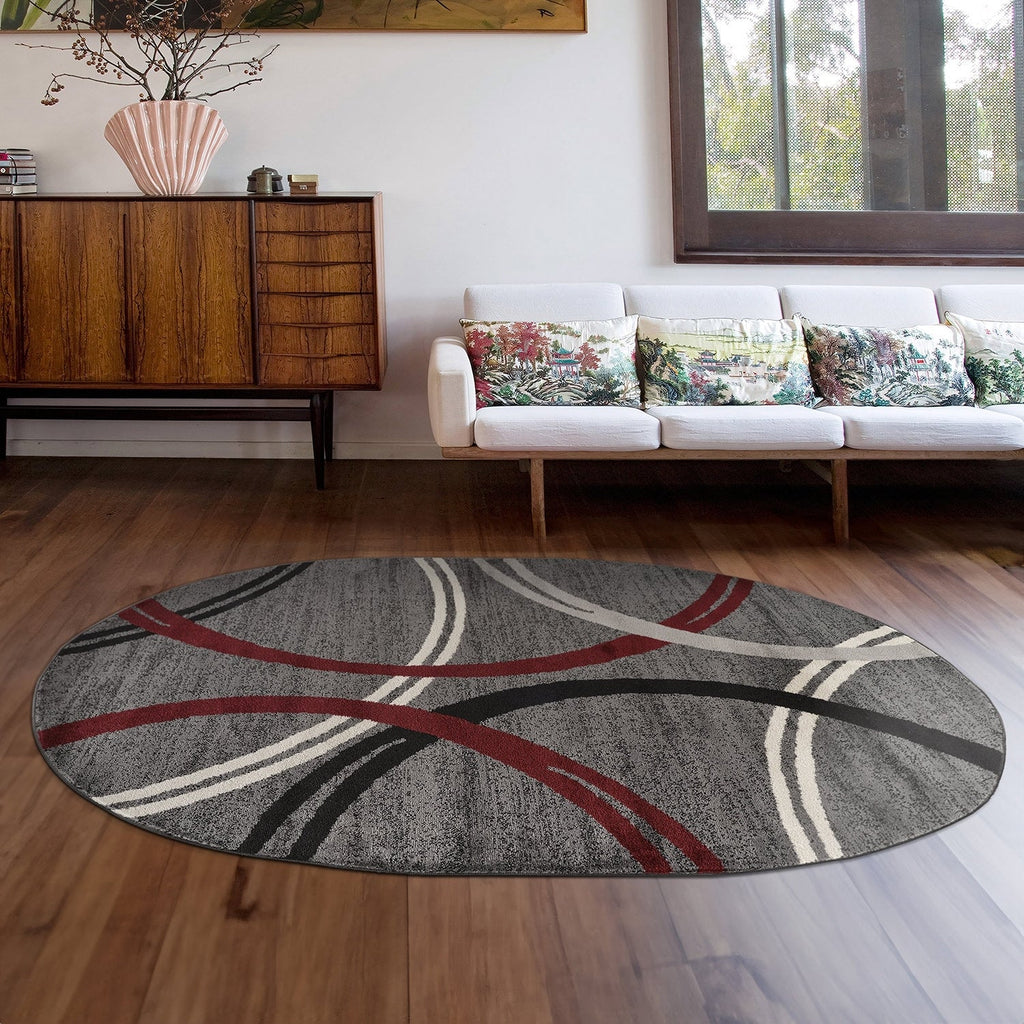 World Rug Gallery Contemporary Abstract Circles Design Area Rug