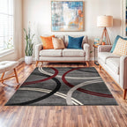World Rug Gallery Contemporary Abstract Circles Design Area Rug