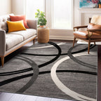 World Rug Gallery Contemporary Abstract Circles Design Area Rug