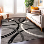 World Rug Gallery Contemporary Abstract Circles Design Area Rug