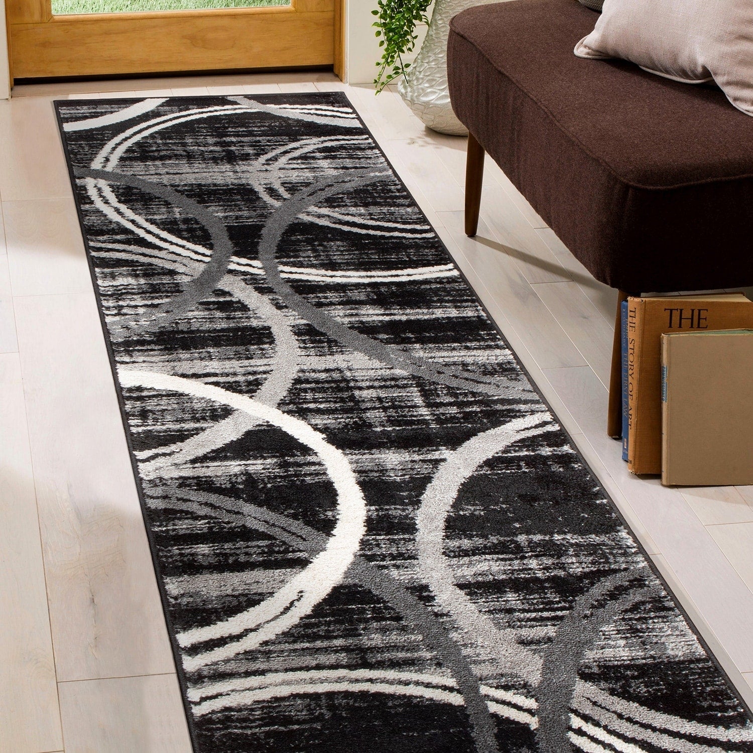 World Rug Gallery Contemporary Abstract Circles Design Area Rug