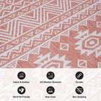 World Rug Gallery Distressed Geometric Bohemian Textured Flat Weave Indoor/Outdoor Area Rug